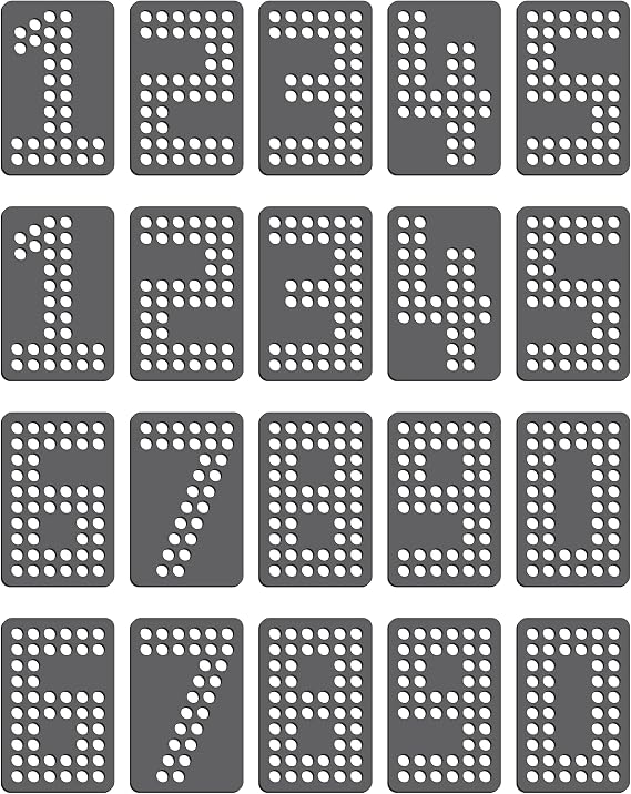 Rhinestone Genie Numbers-Block 2" Magnetic Rhinestone Template, Black (RT1-FON203)
