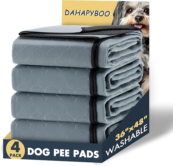 DAHAPYBOO Extra Large Washable Pee Pads for Dogs 36x48,4 Pack