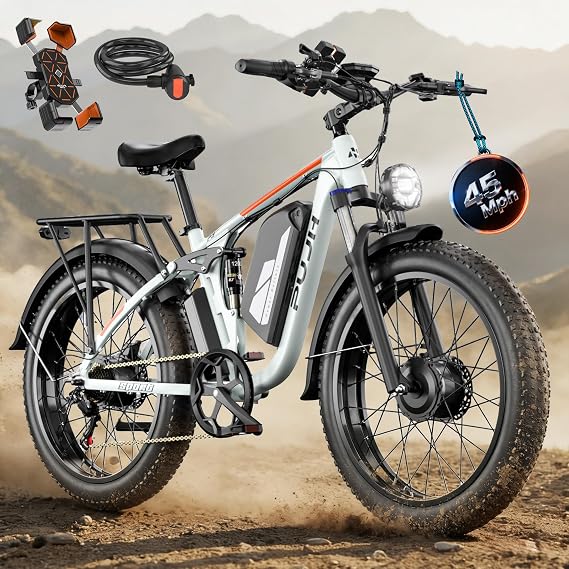 6000W Dual Motor Ebike Up to 100Mi 60V 24" Fat Tire for Adults PU364