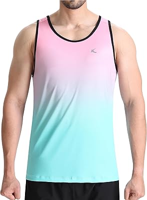 KPSUN Mens Quick Dry Sports Tank Tops Athletic Gym Bodybuilding Fitness Sleeveless Shirts for Beach Running Workout