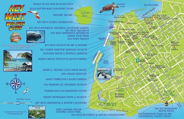 Key West Florida Walking Guide Card