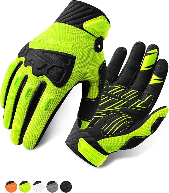 INBIKE Mountain Bike Gloves for Men Knuckle Guard Padded Cycling Gloves