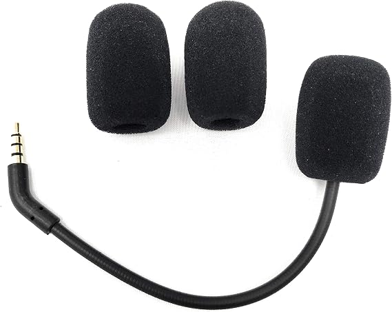 TNE - Cloud Flight/Revolver Replacement Game Mic 3.5mm Microphone Boom for Kingston HyperX Cloud Flight and HyperX Cloud Revolver/Revolver S Gaming Headsets | Extra Foam Cover Pop Filters