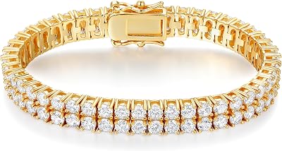 Gemsme Tennis Bracelet for Women 18K White Gold Plated Hypoallergenic 5A Cubic Zirconia Bracelets Wedding Party Prom 6.06.57.07.58.0 Inch
