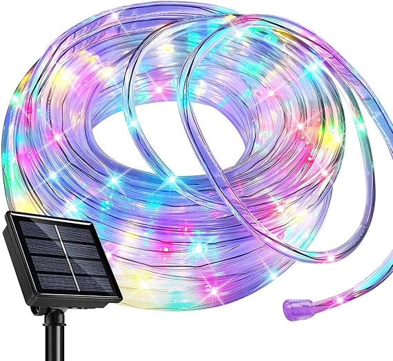 Solar Fairy Lights - 39ft Waterproof Outdoor LED String Lights with 8 Modes and Auto Timer for Garden, Patio, Christmas, Wedding (Multi-Color)
