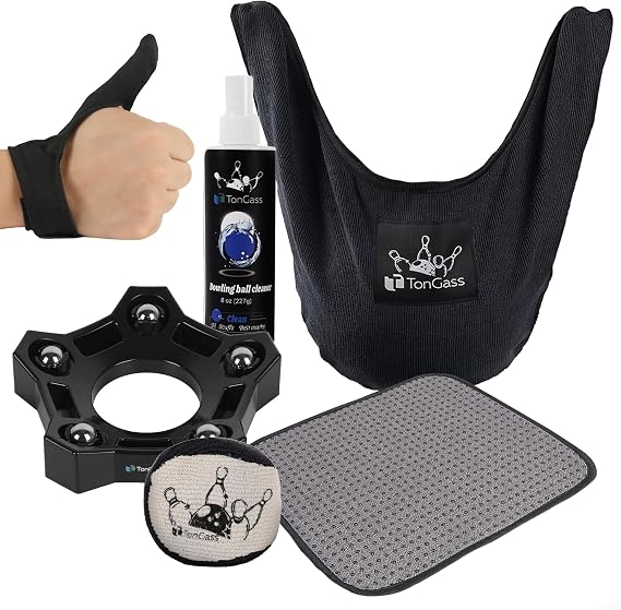 TonGass Bowling Basic Accessories Kit, Bowling Rotating Ball Cup Stand Set