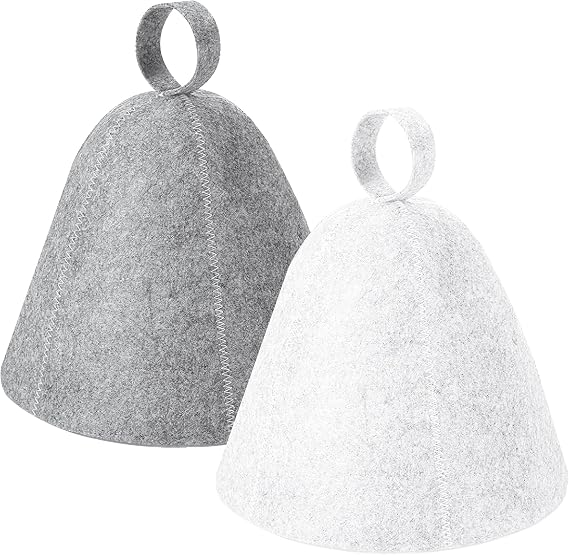 2 Pack Sauna Hat, Wool Felt Sauna Cap Russian Banya Cap Unisex Sauna Hat for Steam Bath Sauna Accessories
