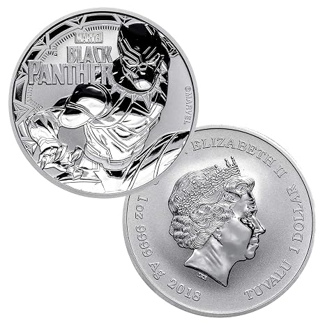 2018 $1 Tuvalu Black Panther Bullion Coin 1oz .999 Silver - Authentic Marvel Series Edition