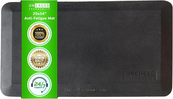 Anti Fatigue Mat Standing Desk 20x34, Non-Slip Standing Mat for Kitchen Floor, Home and Office, Thick Ergonomic Supportive All Day Padded Foam Rugs | Thick anti fatigue mat 20x34, non-slip base, wipe out clean, beveled edges. Cushion standing desk mat for home or garage.