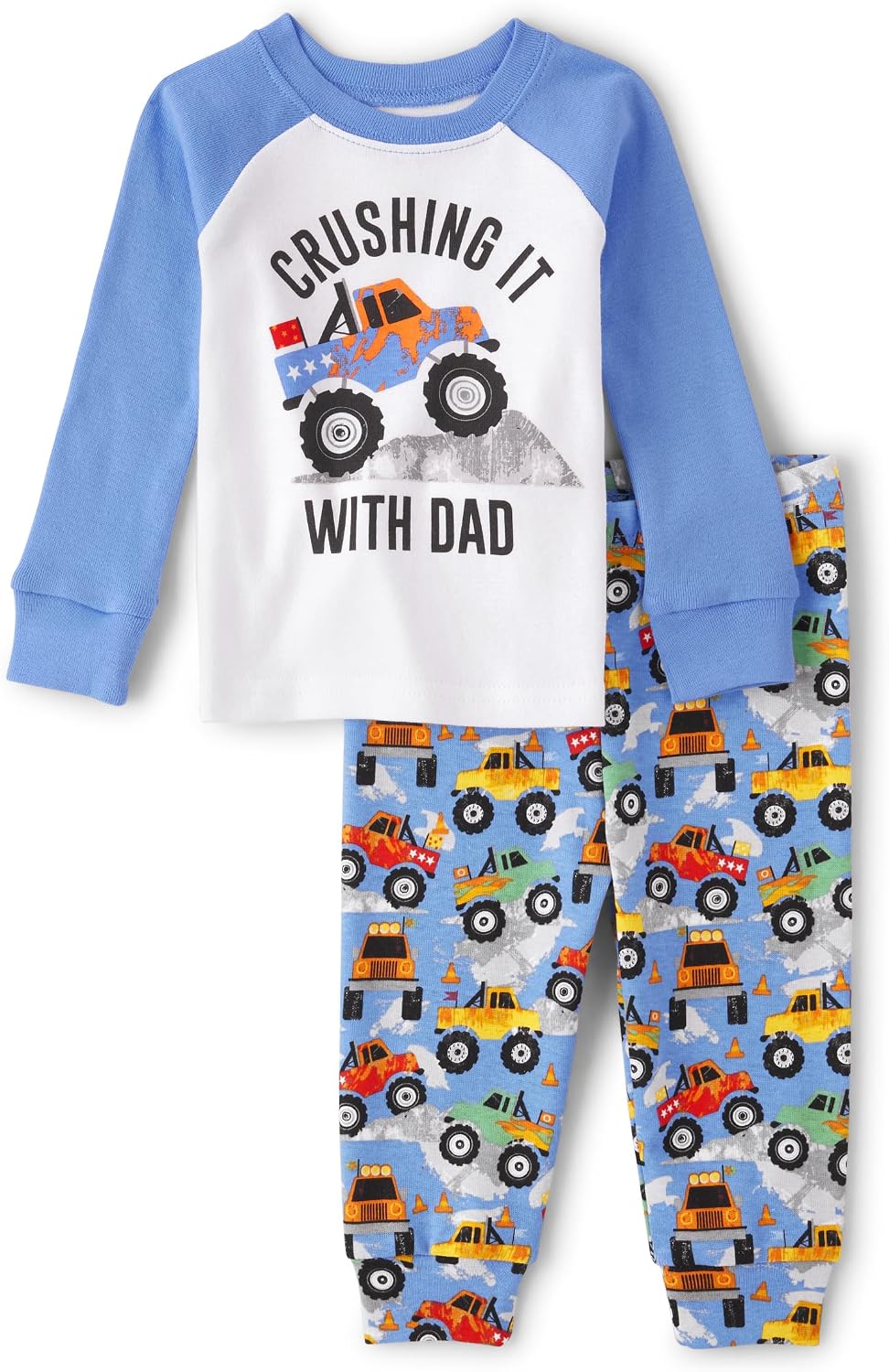 The Children's Place Baby Boys' and Toddler Long Sleeve Top and Pants Snug Fit 100% Cotton 2 Piece Pajama Set