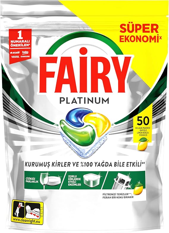 Fairy Platinum Bulaşık Makinesi Deterjanı Kapsülü/Tableti 50 Yıkama