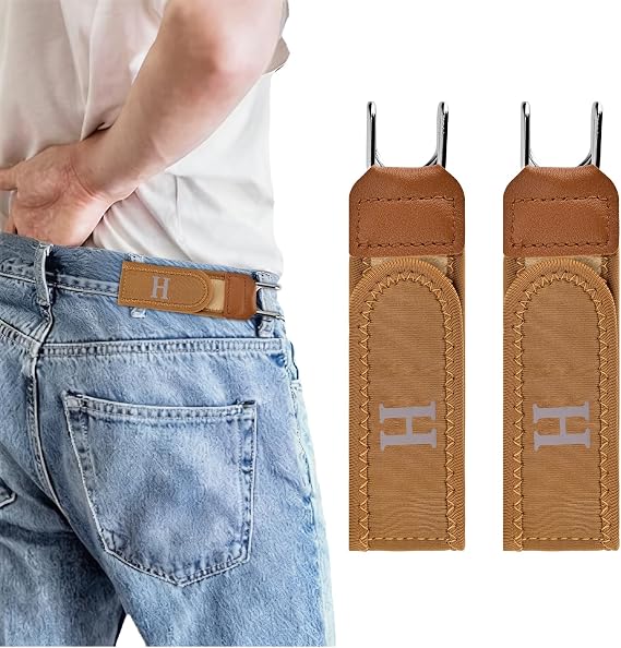 2PCS No Buckle Belts for Men, Elastic Work Tool Belt Buckle for Men Women, Adjustable Tactical Men's Belts for Valentine's Day Anniversary Birthday