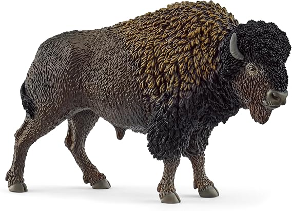 Schleich Wild Life - 5 North American Bison Figure - Realistic Buffalo Toy with Shaggy Coat and Bull Horns - Durable Animal Figurine for Screen-Free Play for Boys and Girls - Kids Ages 3+ | 14879