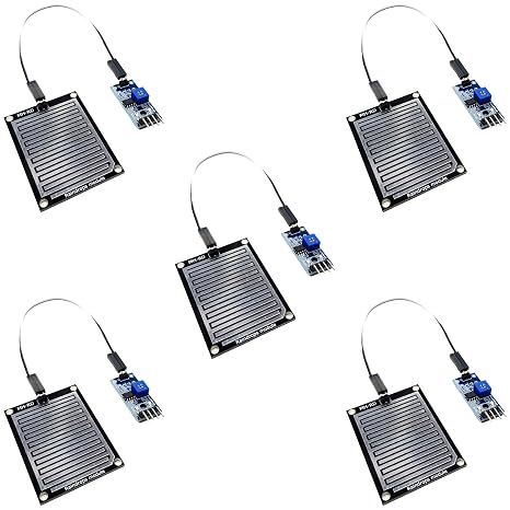 Rain Sensor for Arduino, ESP32, ESP8266, Raspberry Pi, 5 Pieces
