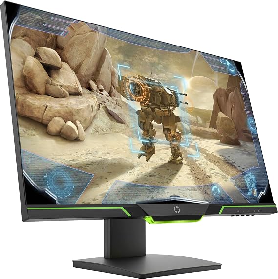 HP 27xq 27-inch QHD 1440p 144Hz 1ms Gaming Monitor with AMD FreeSync, Ambient Lighting, Height/Tilt Adjustable, and Narrow Bezel (5SQ42AA#ABA), Black