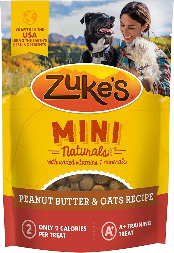 Zukes Mini Naturals Dog Training Treats for Dogs, Pet Treats Made with Real Peanut Butter- 16 oz. Bag