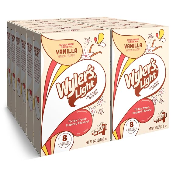 Wyler's Light Singles To Go Powdered Drink Mix, Vanilla, 96 Packets