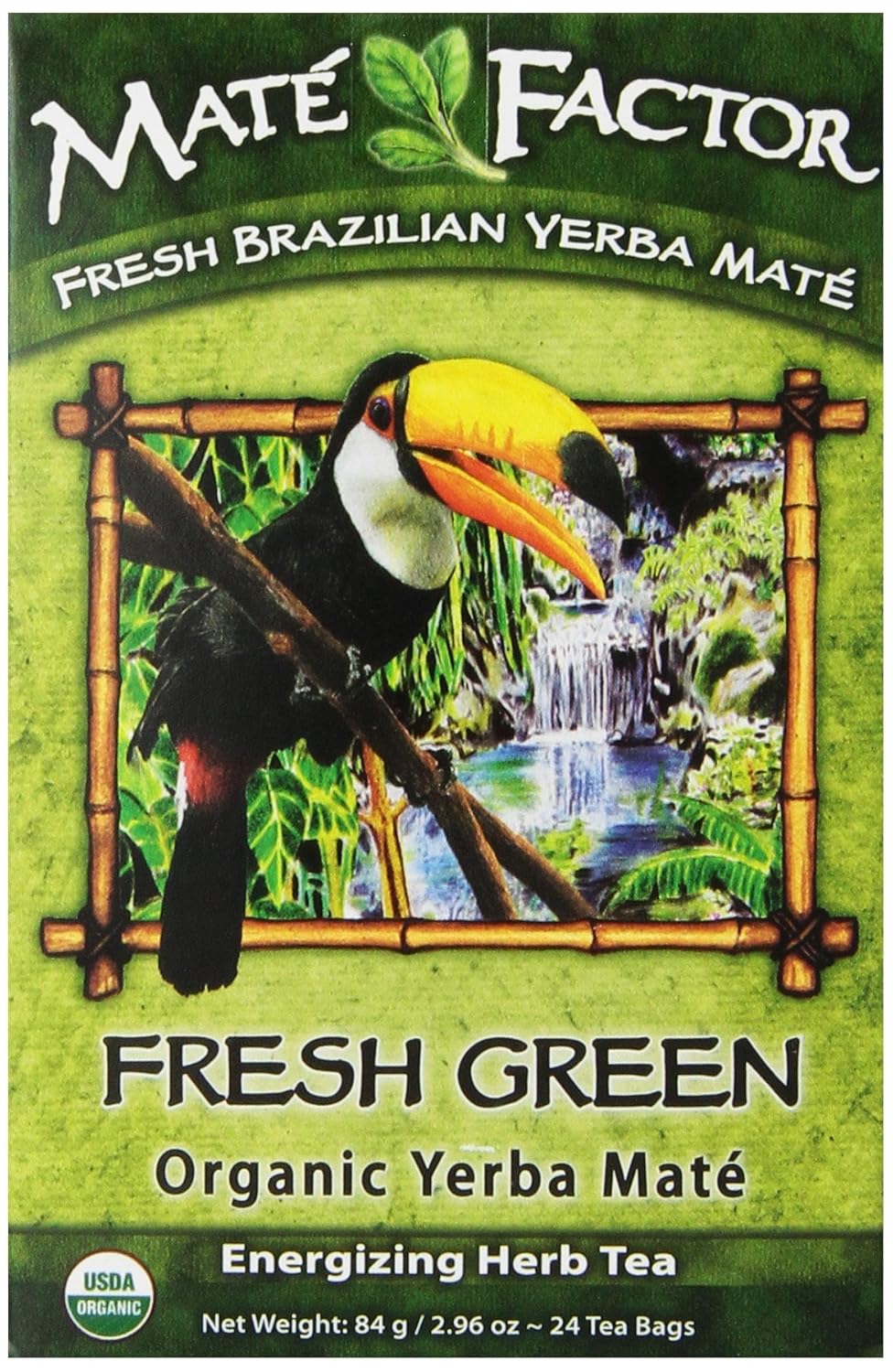 The Mate Factor Yerba Mate Energizing Herb Tea Bag, Organic Fresh Green, 24-Count Box - PACK OF 4