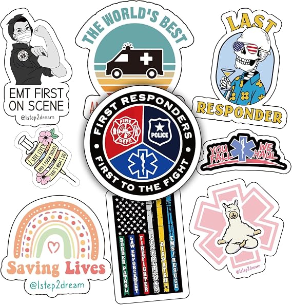 First Responder Appreciation Stickers - Honor Our Heroes with Premium Decals for Cars, Laptops & Gear | Firefighter, Police Support