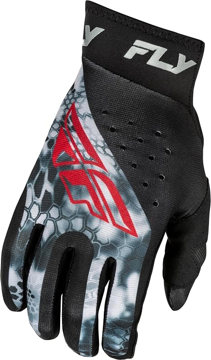 Fly Racing Men's Pro Lite Kryptek Gloves (Black/Red/Grey, X-Small)