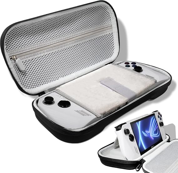 Compact ROG Ally Carrying Case Compitable with ASUS ROG Ally X/ROG Ally Gaming Handheld and accessories, Hard Case for Travel and Storage[Black]