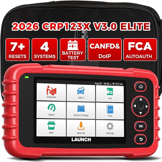 Launch OBD2 Scanner CRP123X Elite V3.0, 2026 Lifetime Free Update Scan Tool | Diagnostic Scan Tool for Car Engine Code Reader with 0il/Br-ake/S.A.S/B.M.S/D.P.F/ABS Bleeding/Throttle Reset, Auto VIN