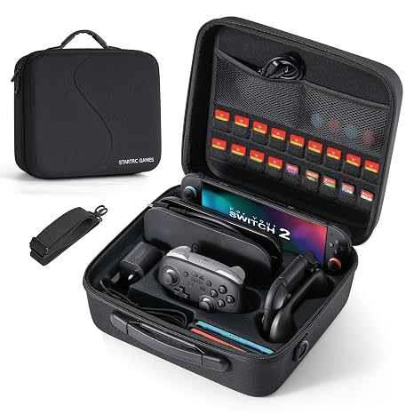 STARTRC GAMES Switch 2 All in One Carrying Case for Nintendo Switch 2, Portable Hard Travel Case with Game Card Slots, Portable Storage Carry Bag for Switch 2 Console Pro Controller Accessories