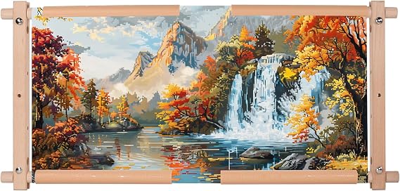 Embroidery Tapestry Scroll Frame, Detachable Cross Stitch Frame, Scroll Embroidery&Quilting Holder for Cross Stitch, Needlepoint, and Sewing Projects (21.45inch*11.8inch)