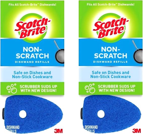 Multi Purpose Non Scratch Dish Wand Refills by Scotch Brite Blue 6 Pack