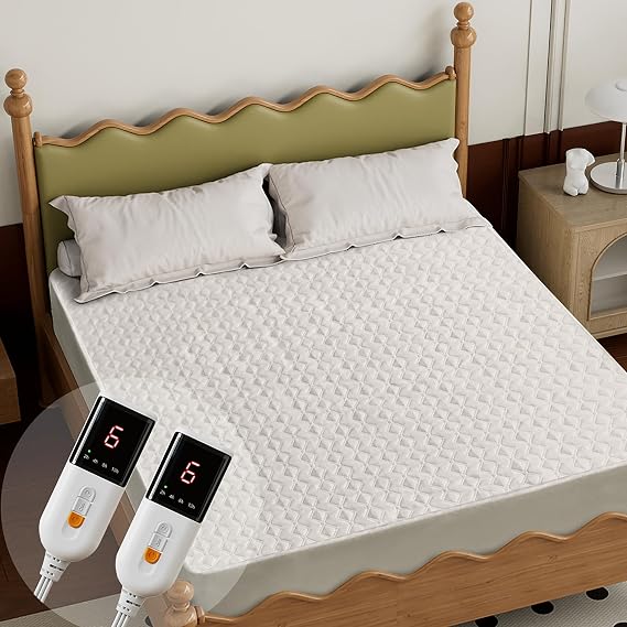 GOTCOZY Heated Mattress Pad Queen Size-Heated Pad for Bed Warmer(White)