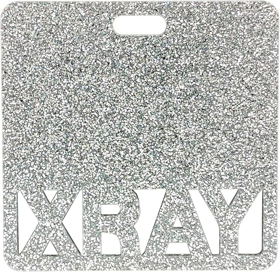 X-RAY Badge Buddy - Glitter ID Card Holder for Nurses - Nursing Accessories and Gifts (Silver, Square)
