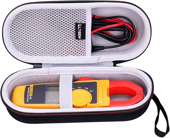 LTGEM Hard Case Compatible with Fluke 323/302+ / 301D / 324/325 Clamp Meter Clamp Multimeter AC-DC TRMS, Mesh Pocket for Accessories(Case Only)