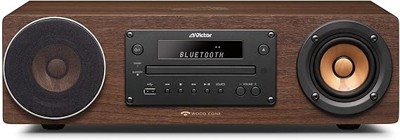 Victor EX-D6 Wood Cone Series All-in-One System, High-Resolution Sound Playback, Bluetooth Compatible