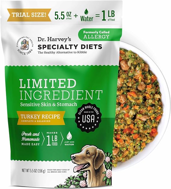 Dr. Harvey's Limited Ingredient Dog Food, Turkey Receipe,Trial Size 5.5 Oz