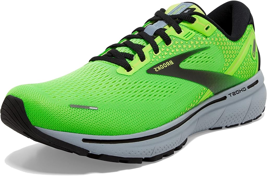 Brooks Men's Ghost 14 Running Shoes Green Gecko/Blue/Black 12.5 D - Medium