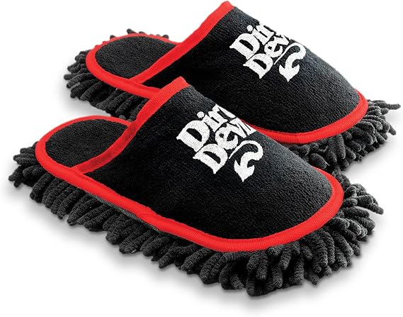 Dirt Devil Cleaning Slippers, Detachable and Washable Microfiber Dusting Shoes, For Hard Floors and Baseboards, Mop Slippers for Floor Cleaning and Dusting