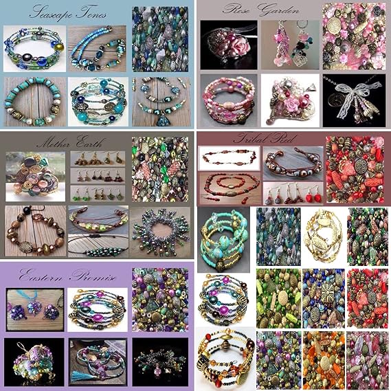 8 x Large Packs of Jewellery Making Beads in Red Purple Pink Green Blue Orange Brown to Make Necklace Bracelet & Earrings Pearls bicones Seed Acrylic Metal enlaced