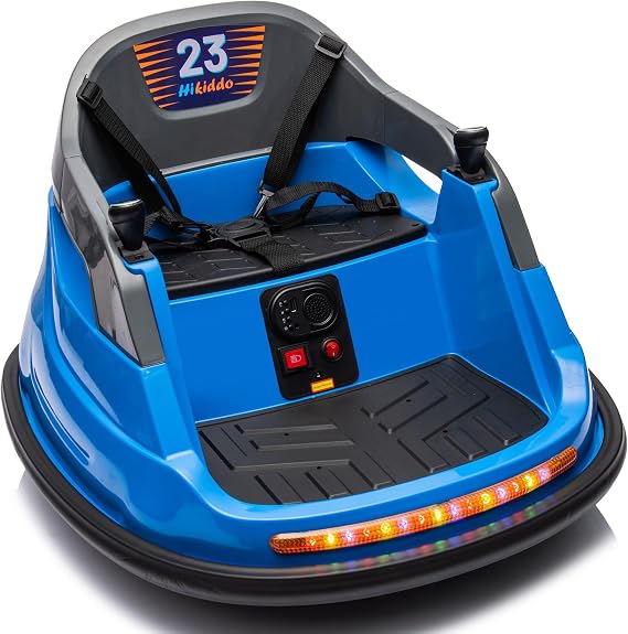 Hikiddo Baby Bumper Car, 6V Electric Kids Bumper Car for Toddlers with Remote Control, Bluetooth - Navy Blue