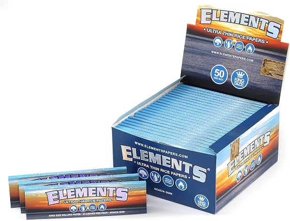 Elements Ultra Thin Rice King Size Rolling Papers 1Case/50-Pack