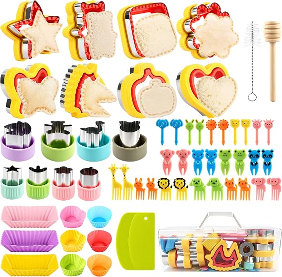 TREWAVE 67 Pcs Sandwich Cutter and Sealer Set, Uncrustable Sandwich Cutters