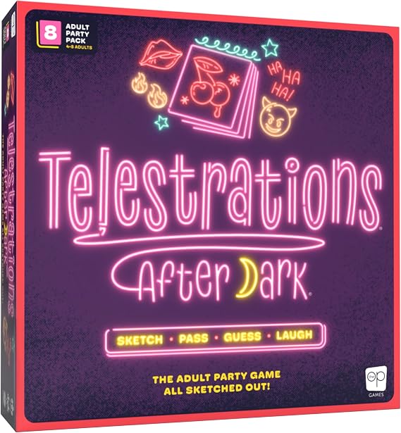 Telestrations: After Dark 8 Player 2nd Edition Board Game, Adults-Only Laugh Out Loud Must Have Party Game, Sketch What You Read & Guess What You Saw, New Look, Same NSFW Fun, 4-8 Players, Ages 18+