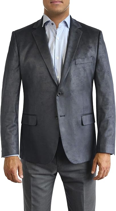 Daniel Hechter Blue Microsuede Two Button Jacket
