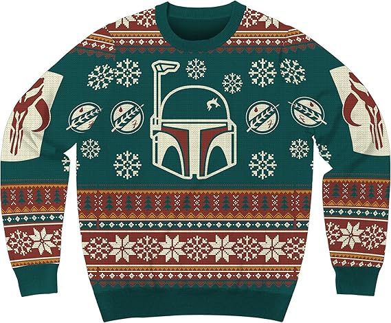 Star Wars Boba Fett The Mandalorian Winter Holiday Sweater Licensed