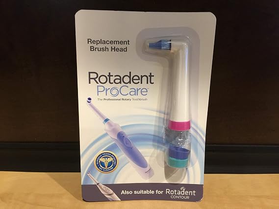 Rotadent Procare & Contour Elongated Long Head - This Will Not Fit The Classic or Legacy or Plus Model | Doesn't Fit Classic or Plus Toothbrush Models, 1 Brush Head, Designed for Fixed Bridges and Large Spaces Between Teeth.