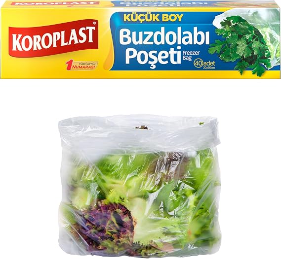 Koroplast Small Size Refrigerator Bag Set of 40, BPA Free, Leak Proof Kitchen Refrigerator Bag Small Size 20x30cm, Fruit Vegetable Food Food Storage Bag, Reusable Kitchen Refrigerator Bag