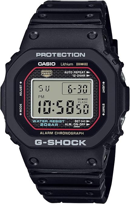 Casio G-Shock Digital 5000 Series Black Resin Watch 42.3mm - DW5000R-1A