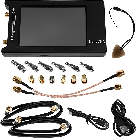 Nooelec NanoVNA-H 4 Premium Bundle - Vector Network Analyzer Kit from Authorized Distributor with 50kHz-1.5GHz+ Portable VNA (4" LCD), EMI Shielding, Calibration Kit, 6pc Attenuator Kit and Much More!