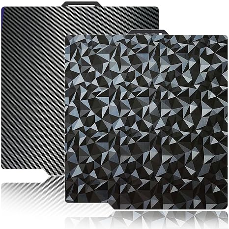 JUUPINE 3D Printer Build Plate Smooth PEO+Smooth PET 257x257mm Spring Steel Sheet for Bambu Lab P2S/X2D/X1/X1C/X1E/P1P/P1S/A1 Heat Bed for Bambu lab X2D Build Plate (Carbon Fiber + Diamond Pattern)
