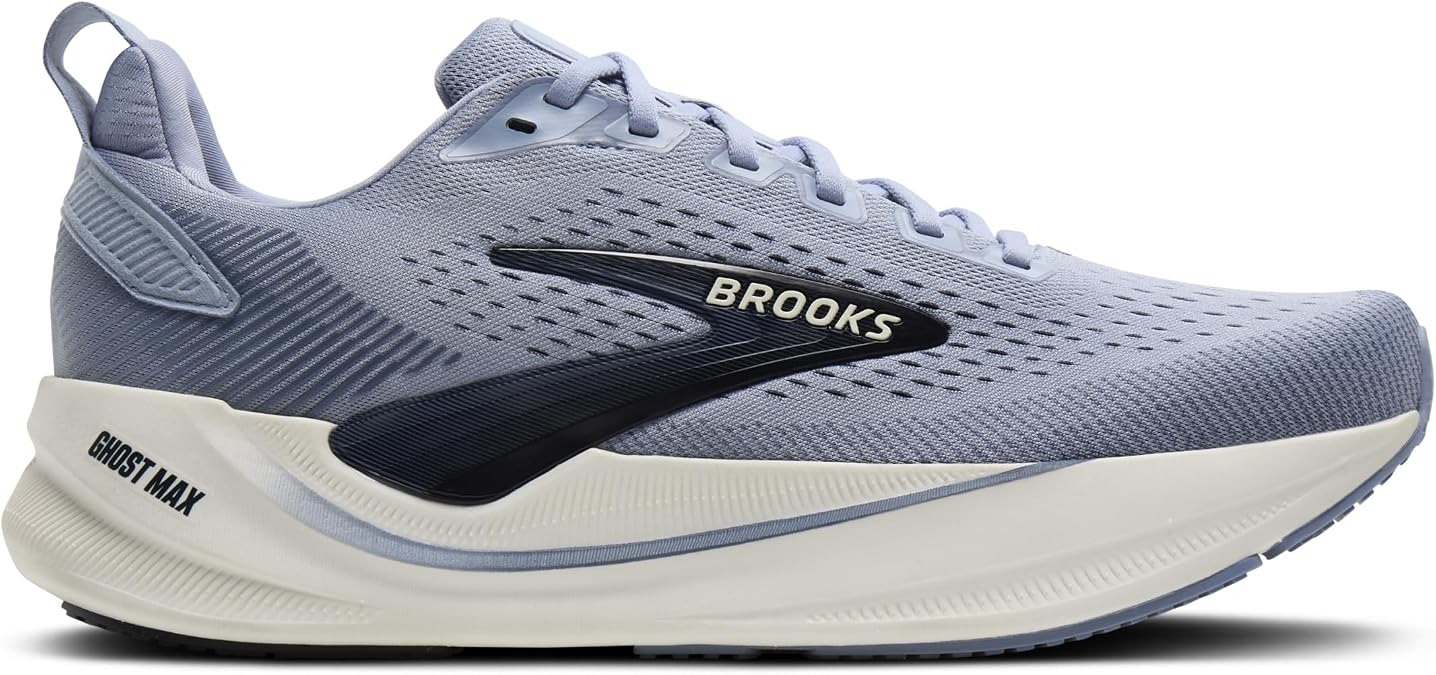 Brooks Men's Ghost Max 4 Running Shoes, Blue/Navy/Coconut, 11.5 US