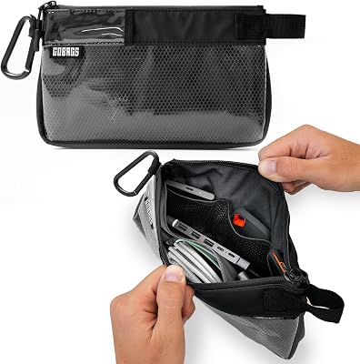 GOBAGS Production Zipper Bags - Electronics & Camera Accessories Bag - Cable organizer, Gear Accessory Pouch, Travel Camera Essentials Small, Black, 2 pack